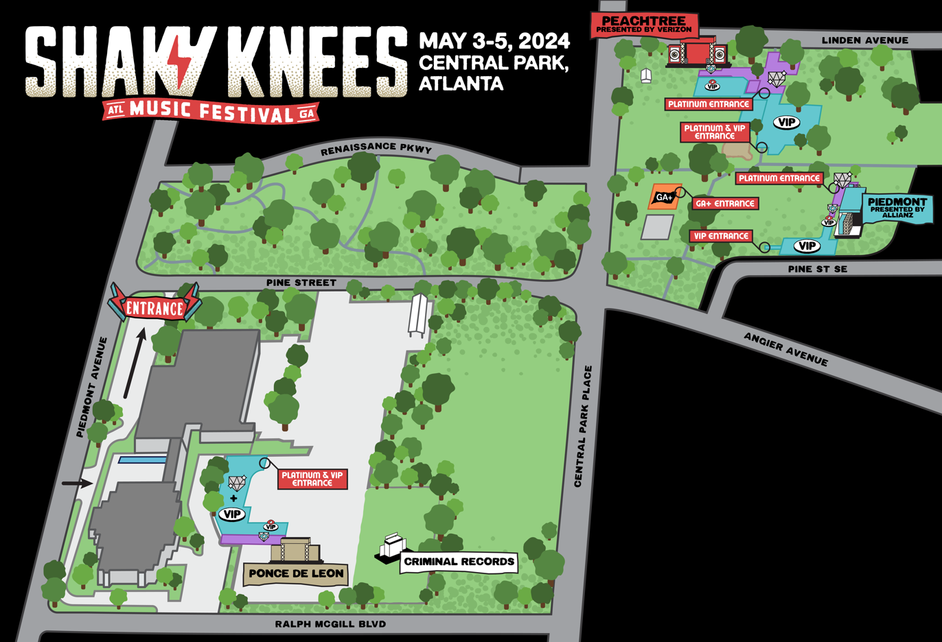 Premium Map – Shaky Knees Information